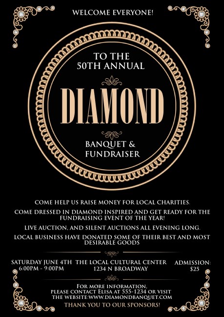 Diamonds Black Club Flyer Product Front