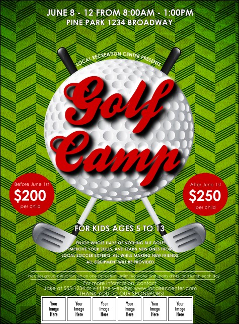Golf Camp Logo Flyer Product Front