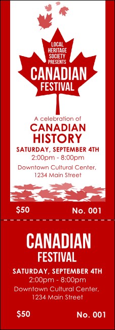 Canada Event Ticket Product Front