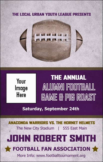 Football Purple VIP Event Badge Medium Product Front