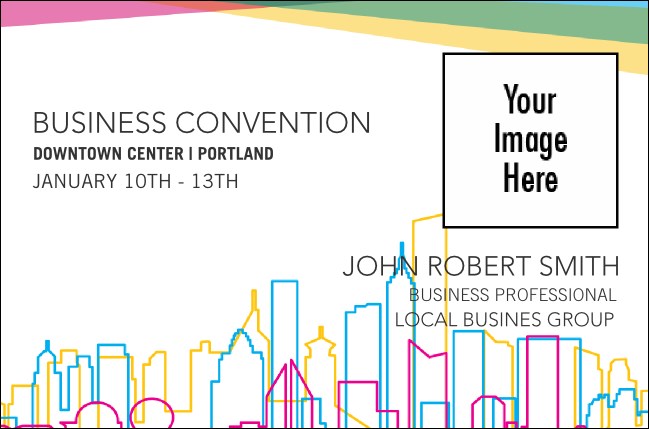 All Purpose Colorful Skyline Outline Economy Event Badge