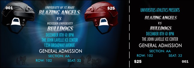 Hockey Faceoff Reserved Event Ticket Product Front