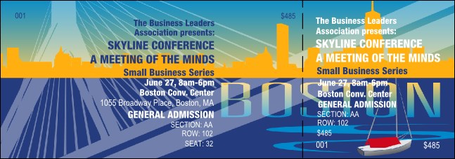 Boston Reserved Event Ticket Product Front