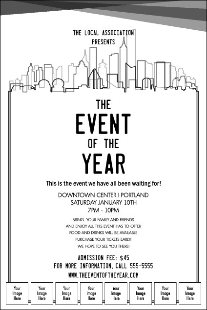 All Purpose Skyline Black and White Image Poster Product Front