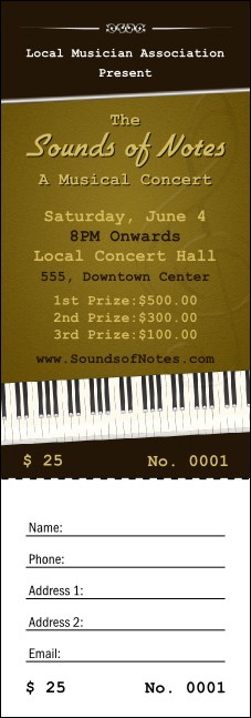 Sounds of Notes Raffle Ticket Product Front