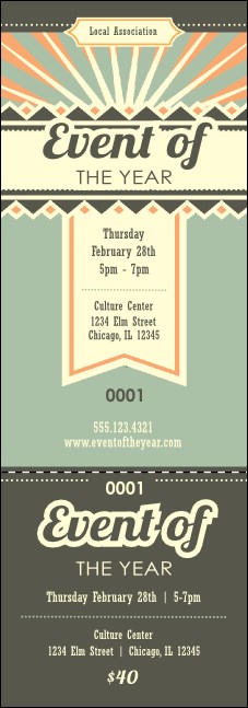 Retro Event Ticket Product Front