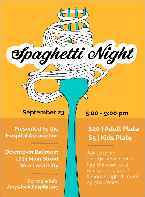 Retro Spaghetti Invitation Product Front