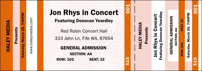 Orange Landscape Reserved Event Ticket Product Front