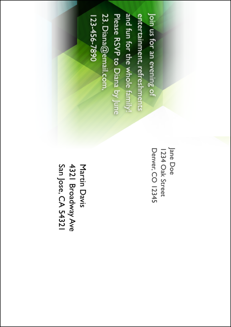 All Purpose Hex Postcard Mailer Product Back