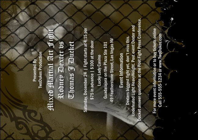 Mixed Martial Arts Postcard Mailer (Green) Product Front