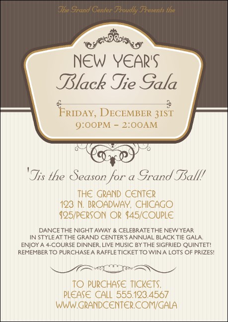 Classic Brown Pinstripe Postcard Mailer