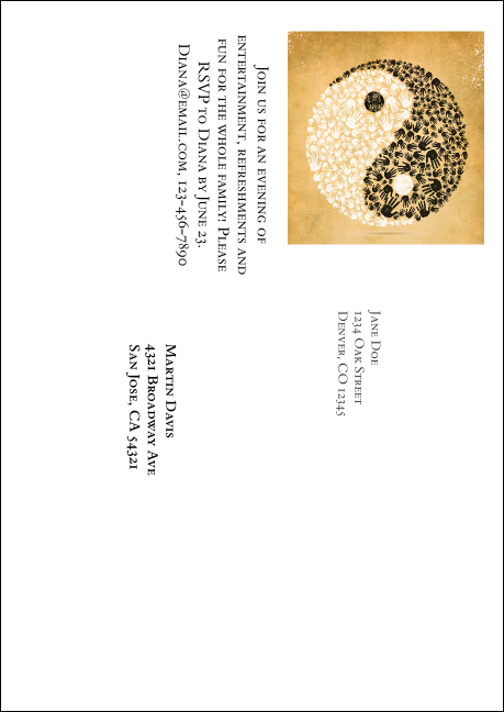 Yin Yang Postcard Mailer Product Back