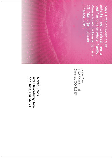 Birthday Party Postcard Mailer Product Back