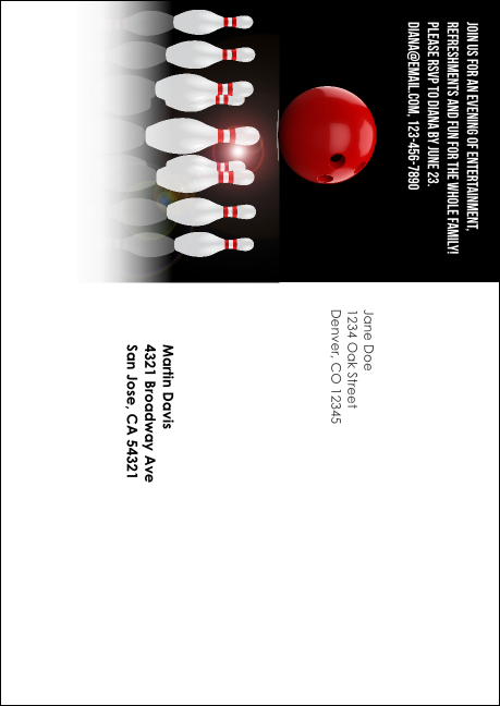 Bowling Classic Postcard Mailer Product Back