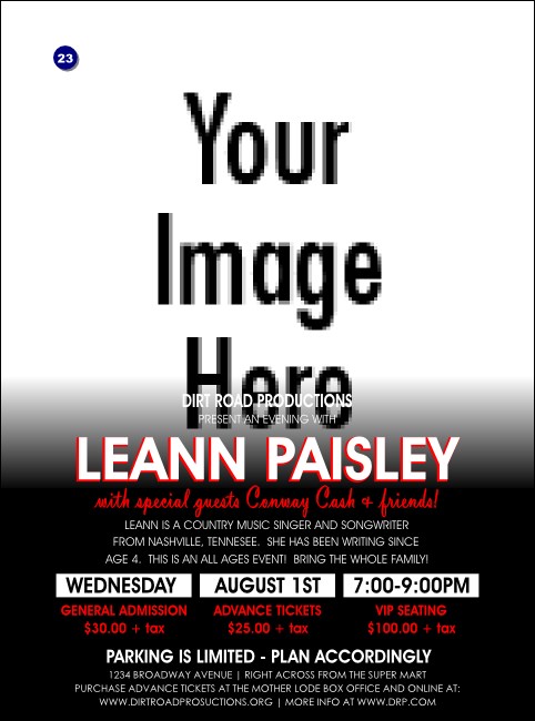 Your Photo Concert Black and Red Flyer