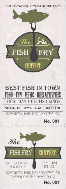 Fish Fry Event Ticket (White) Product Front