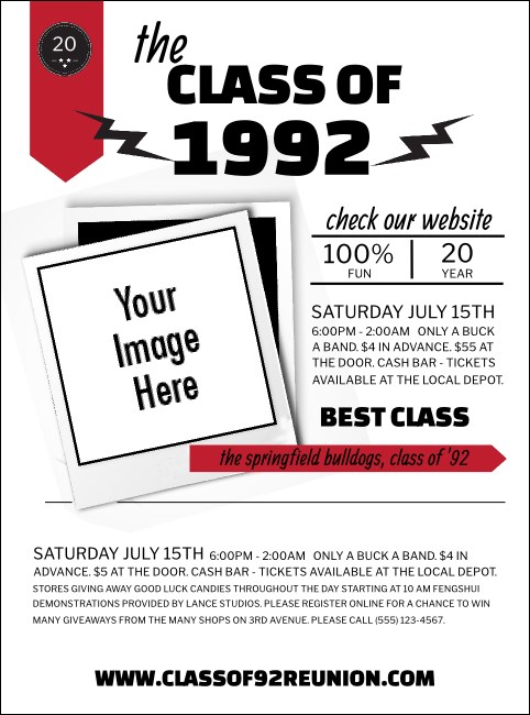 Class Reunion Mascot Red Flyer Product Front