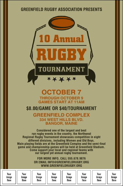 Rugby Tournament Image Poster Product Front