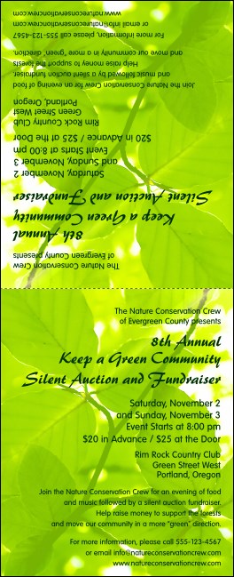 Nature Series - Green Leaves Table Tent Product Front