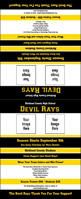 Sports Ticket Black & Yellow Table Tent