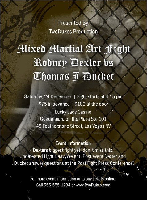 Mixed Martial Arts (Green) Invitation