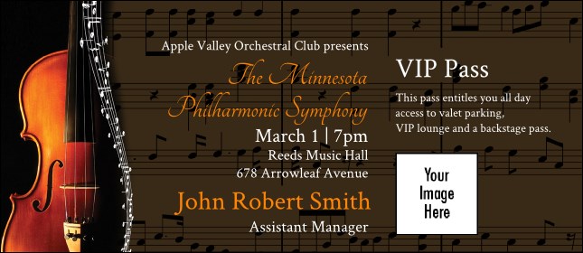 Symphony VIP Event Badge Large Product Front