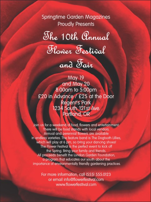 Red Rose Flyer Product Front
