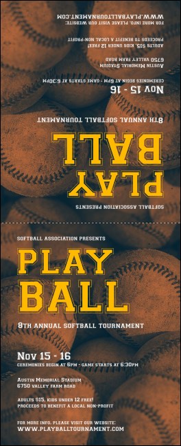 Softball Brown Table Tent