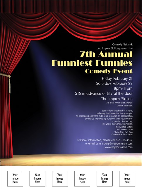 Stand Up Comedy Flyer with Image Upload Product Front