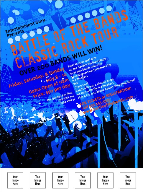 Rock Concert Blue Flyer Product Front