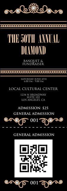 Diamonds QR Event Ticket