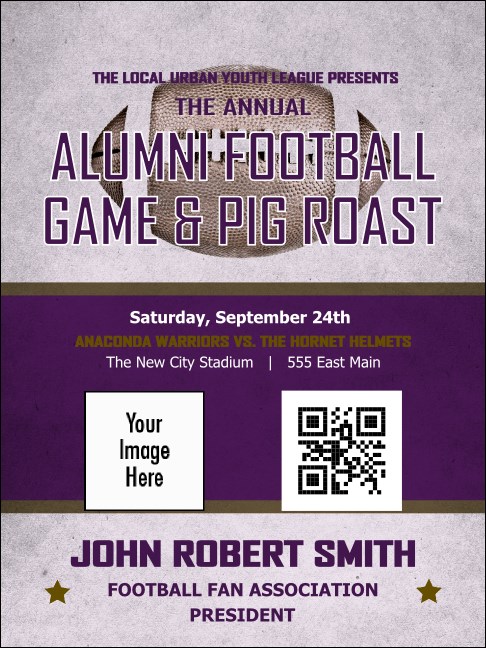 Football Purple Economy Event Badge