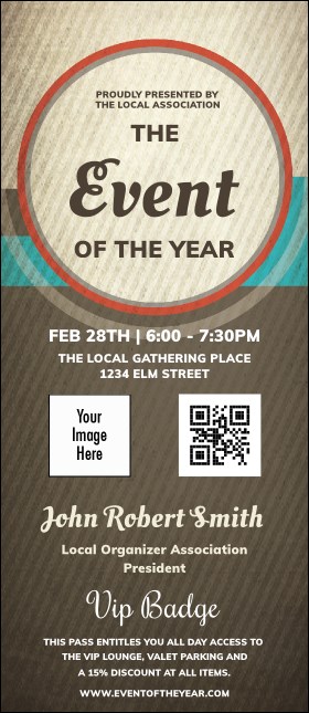 All Purpose Circle VIP Event Badge Large Product Front