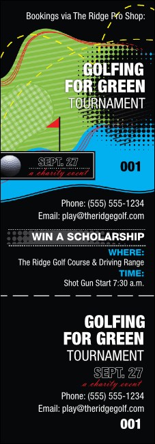 Golf Water Hazard Event Ticket Product Front