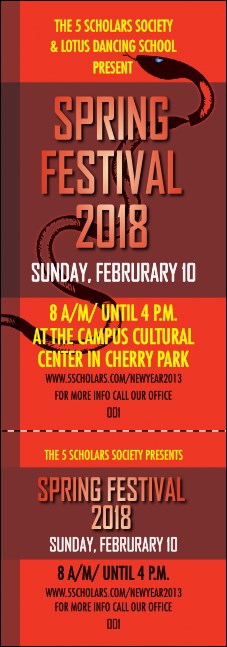 Chinese New Year Snake Event Ticket Product Front