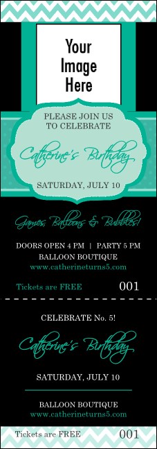 Happy Birthday Chevron Event Ticket Product Front