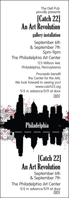 Printable Philadelphia Event Ticket Product Front