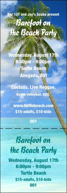 Palm Tree ticket Product Front