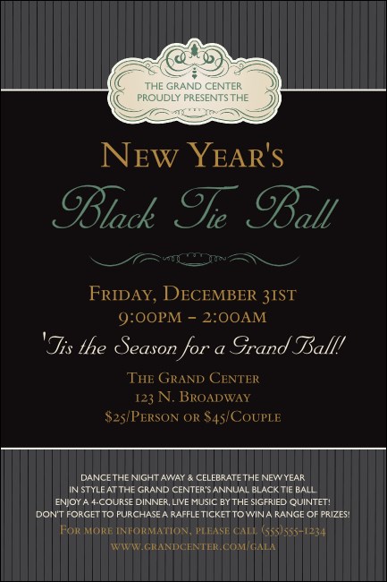 Classic Black Pinstripe Poster Product Front