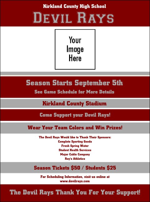 Sports Flyer 001 in Maroon and Silver Product Front