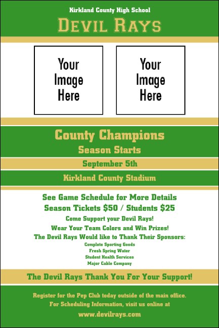 Sports Poster 002 in Green and Gold Product Front