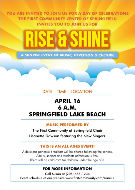 Sunrise Clouds Postcard Product Front