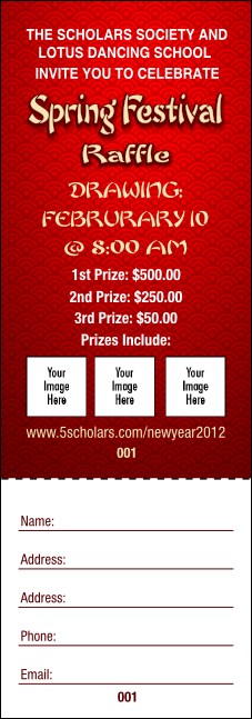 Chinese New Year Celebration Raffle Ticket Product Front