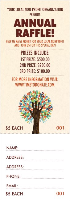 Fundraiser Tree Raffle Ticket Product Front