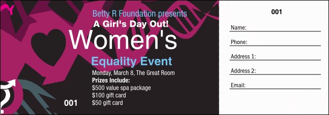 Equality Raffle Ticket Product Front