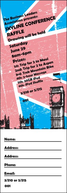 London Raffle Ticket Product Front