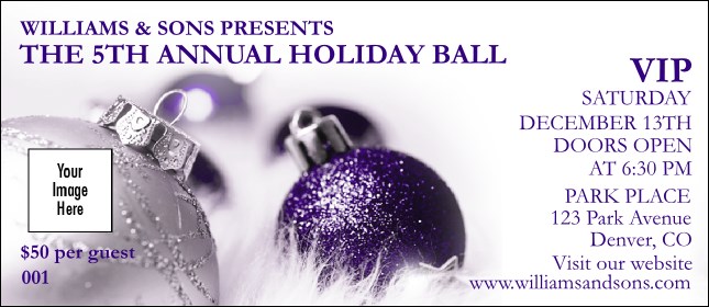 Christmas Ornament Purple VIP Pass Product Front