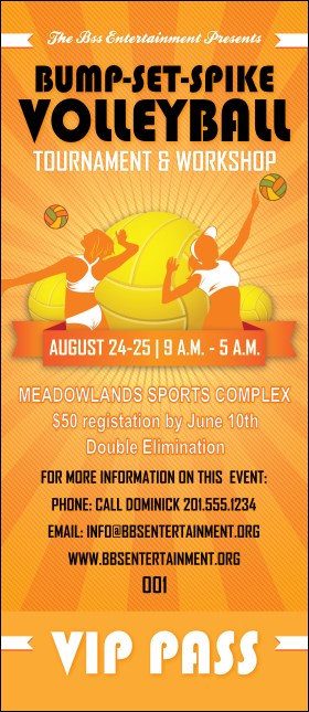 Volleyball Sun Rays VIP Pass Product Front