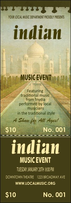 Indian Music Event Ticket Product Front