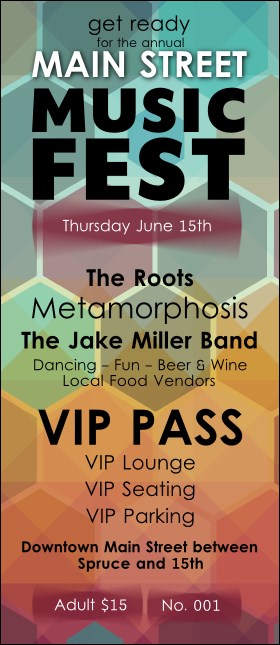 Music Festival VIP Pass Product Front